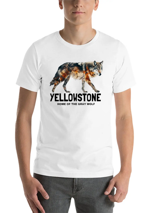 Yellowstone Gray Wolf - Home Of The Gray Wolf Lightweight Cotton T-Shirt – Daily Comfort Graphic Shirt