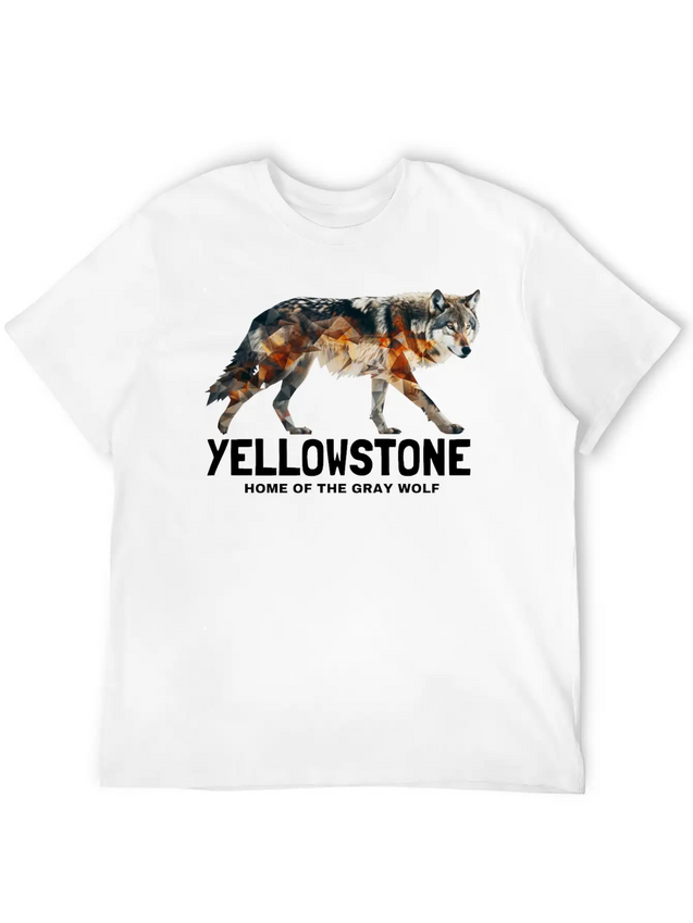 Yellowstone Gray Wolf - Home Of The Gray Wolf Lightweight Cotton T-Shirt – Daily Comfort Graphic Shirt