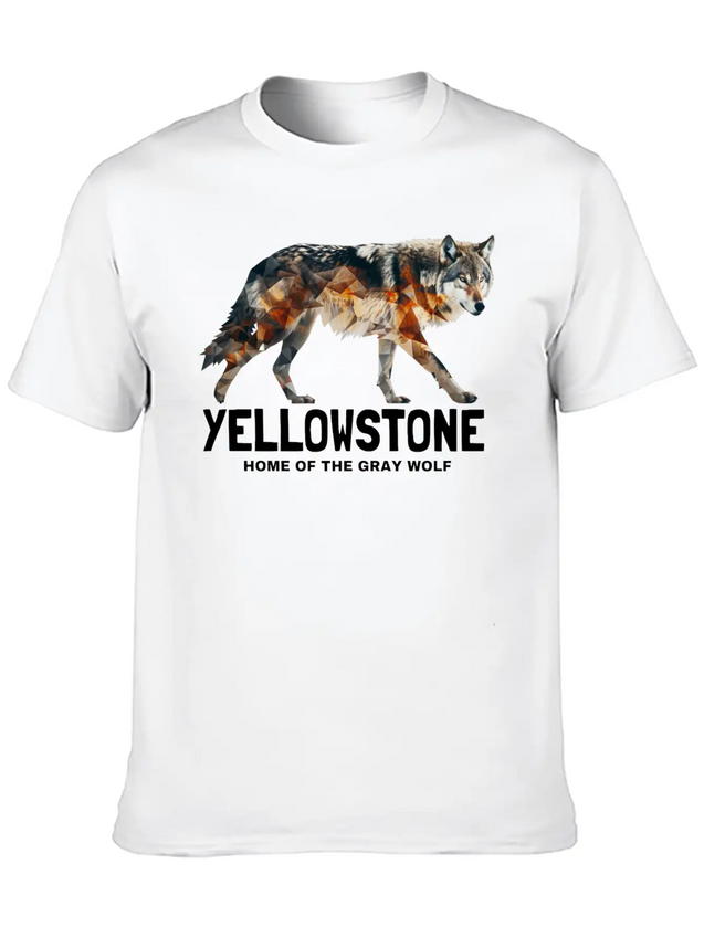 Yellowstone Gray Wolf - Home Of The Gray Wolf Lightweight Cotton T-Shirt – Daily Comfort Graphic Shirt