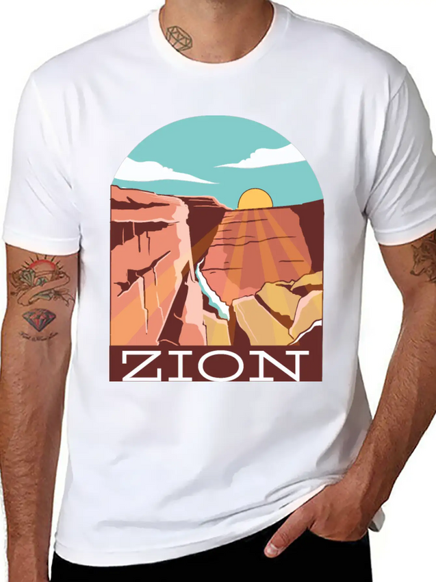 Zion National Park Zion National Park Gift Inspira Lightweight Cotton T-Shirt – Daily Comfort Graphic Shirt