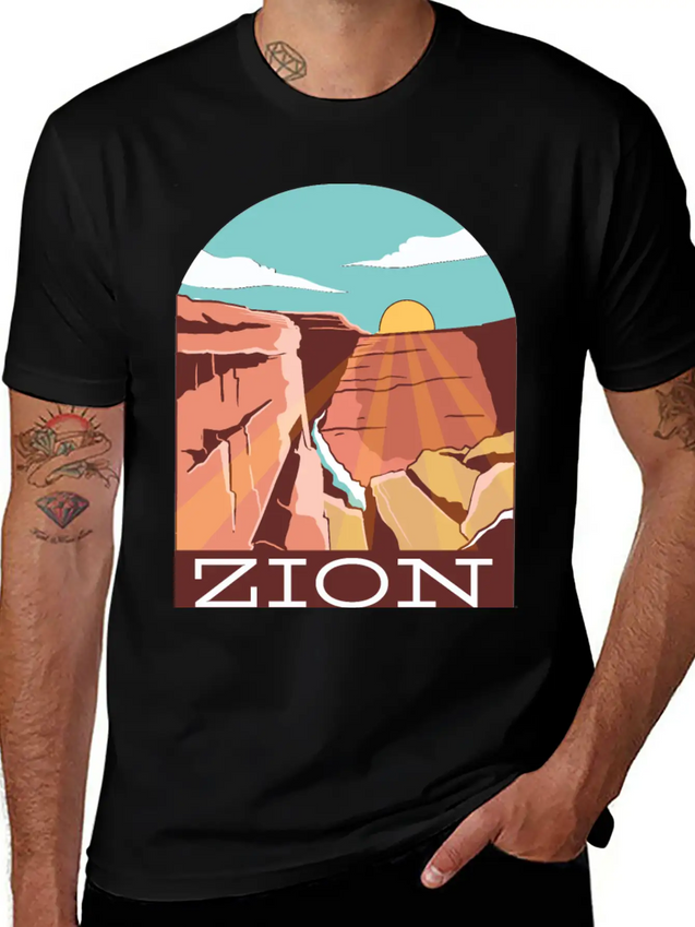 Zion National Park Zion National Park Gift Inspira Lightweight Cotton T-Shirt – Daily Comfort Graphic Shirt