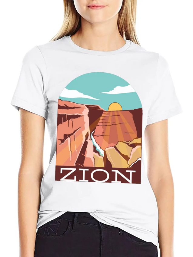 Zion National Park Zion National Park Gift Inspira Lightweight Cotton T-Shirt – Daily Comfort Graphic Shirt