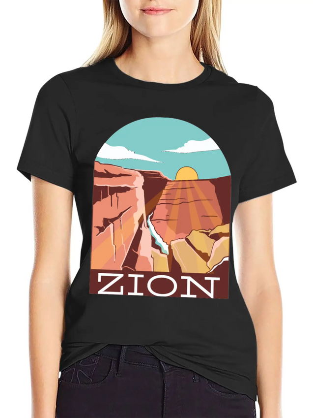 Zion National Park Zion National Park Gift Inspira Lightweight Cotton T-Shirt – Daily Comfort Graphic Shirt